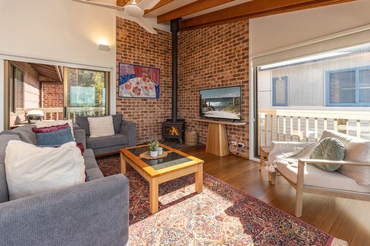 Lounge area with fireplace