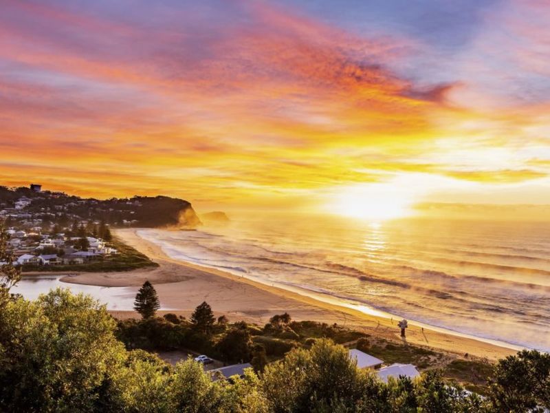 Serene sunset with sea views