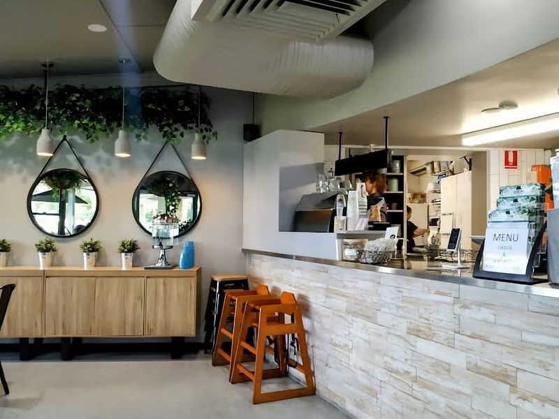 Nearby coffee shop, perfect for a hot or iced coffee.