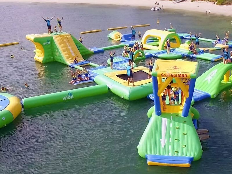 Splash into memories with our floating water park.