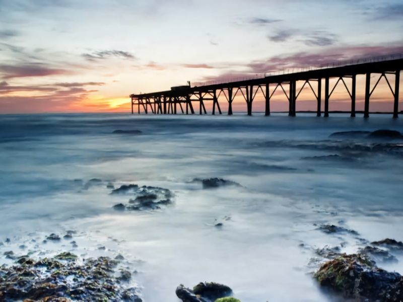 Where the ocean meets golden skies