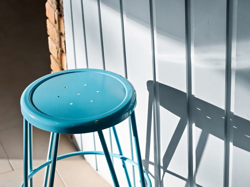 Stylish bar stool detail in the outdoor entertaining area.