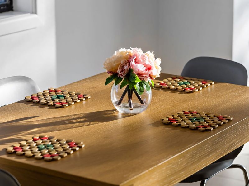 Dining area set for relaxed meals with family and friends.