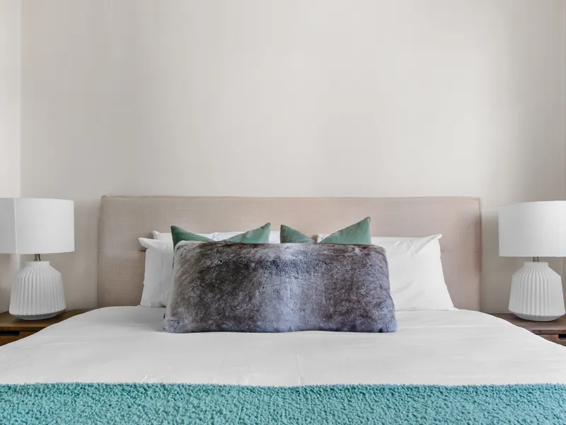 King size bed at bedroom 1