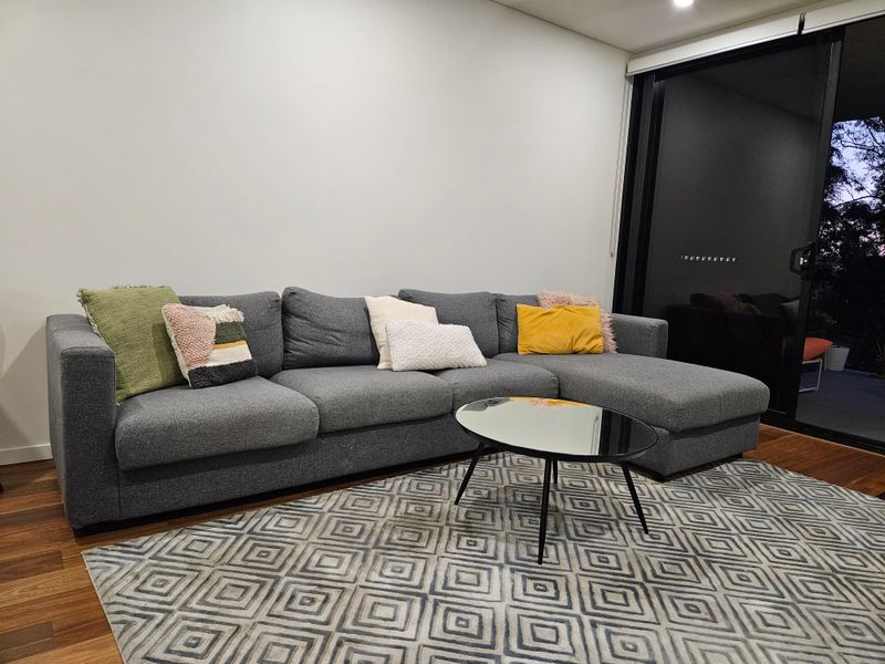 Enjoy a cozy movie night in this comfortable seating
