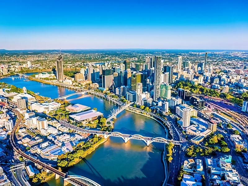 Aerial views of Brisbane