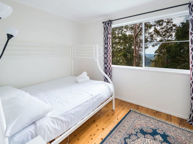Bedroom facing lovely trees