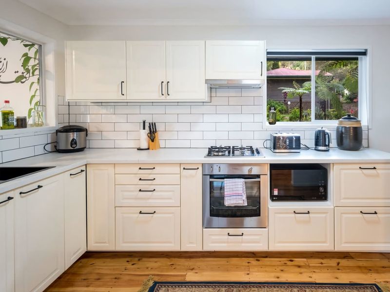 Our kitchen is filled with character and ample storage space
