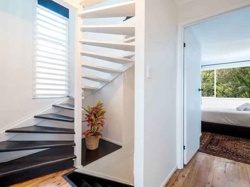 Stairs leading up to the rooms