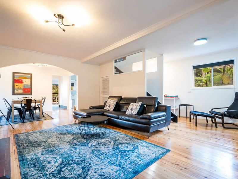 Appreciate the unique decor in this home; including the fireplace. This fireplace is only for looks, and is non-operable, so unfortunately there won't be any roasting of marshmallows inside!