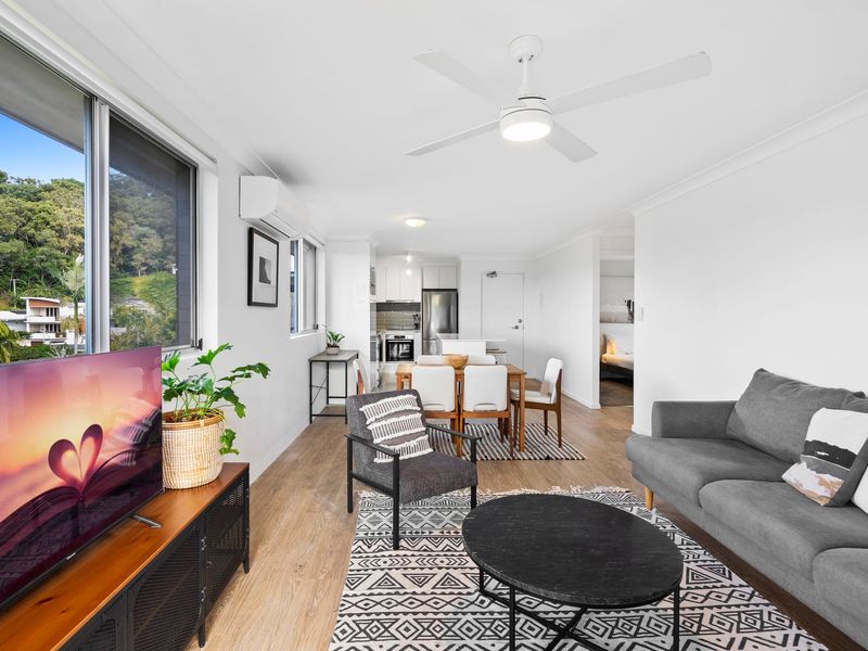 Living area equipped with TV for entertainment