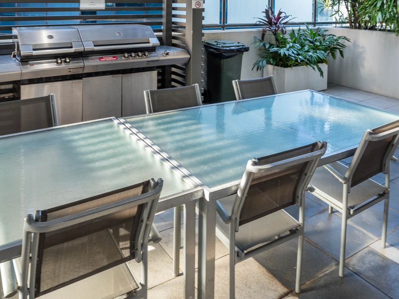 Communal dining and BBQ area