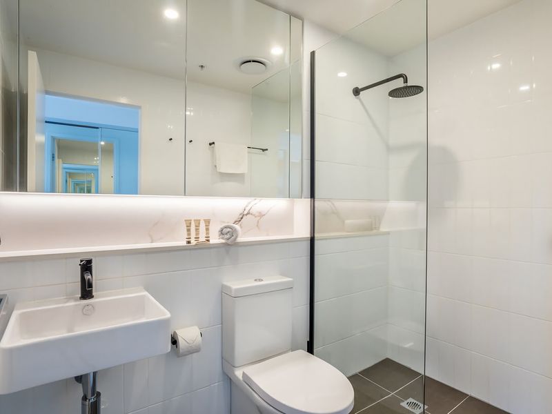 Large vanity with enough storage space for bath essentials