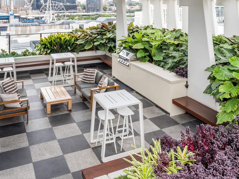 For a touch of luxury, venture up to the exclusive rooftop common area. It's a sanctuary reminiscent of New York City, complete with a lavish pool and an expansive entertaining space.