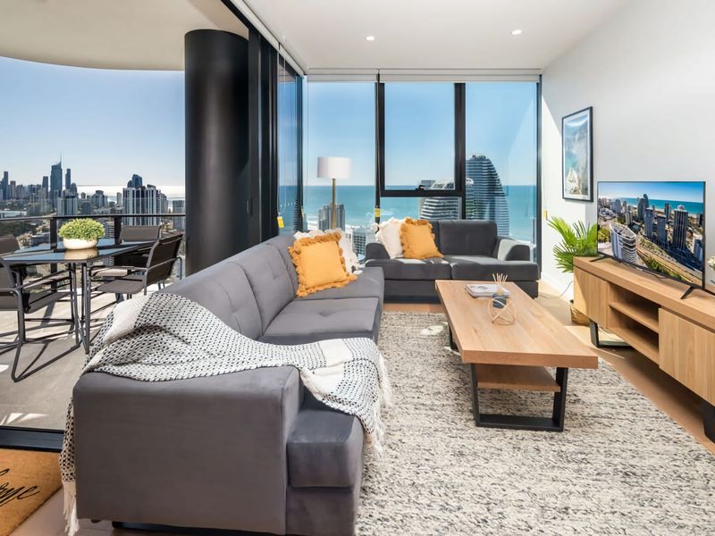 Discover our exquisite 2-bed, 2-bath apartment in the heart of Broadbeach, steps from the Gold Coast Casino. With stunning ocean views, a spacious balcony, and resort-style amenities, our modern retreat offers an iconic Gold Coast getaway.