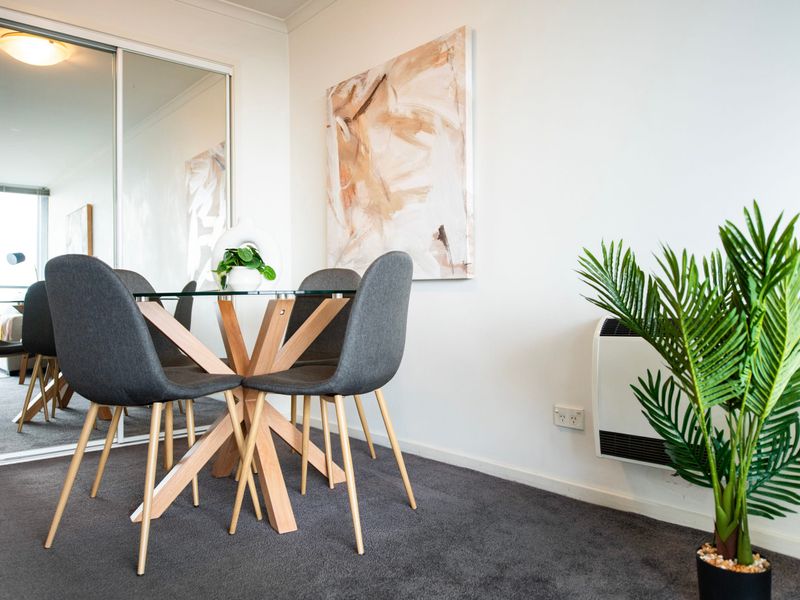 Stylish dining area with décor
