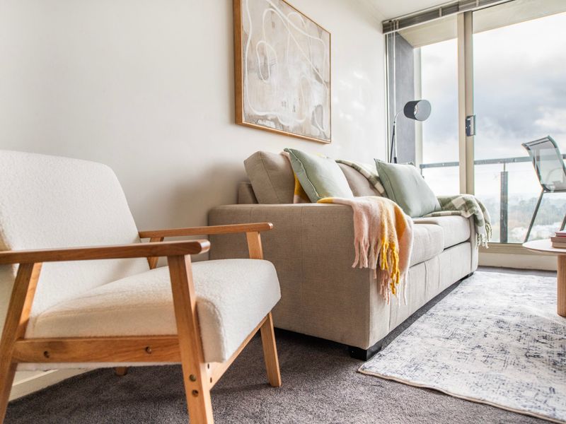 Cozy nook with calming tones