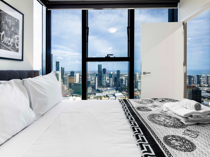 Bedroom with a Skyline