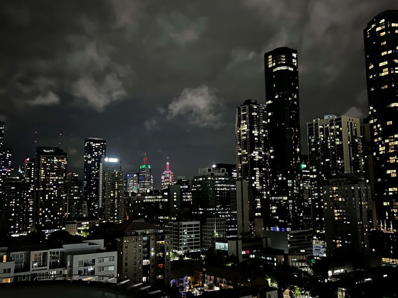 Balcony views at night