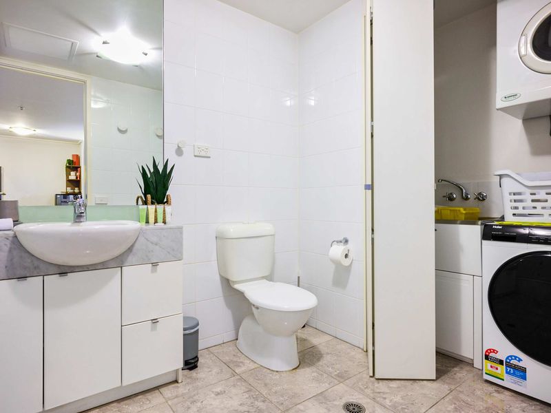 Bathroom with laundry