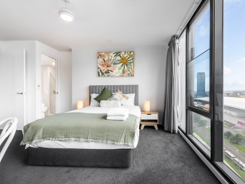 Cozy, spacious bedroom with ensuite bathroom.