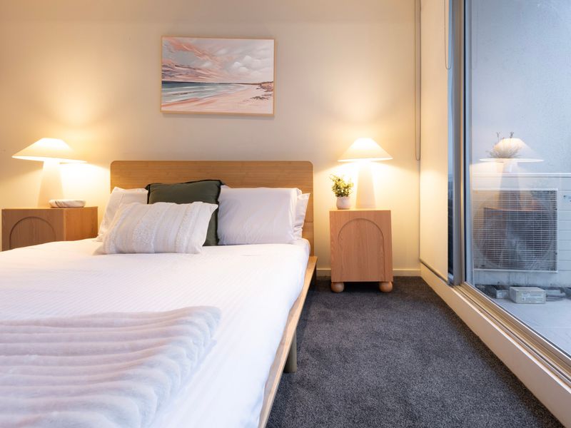 Spacious comfort, softly lit for perfect rest