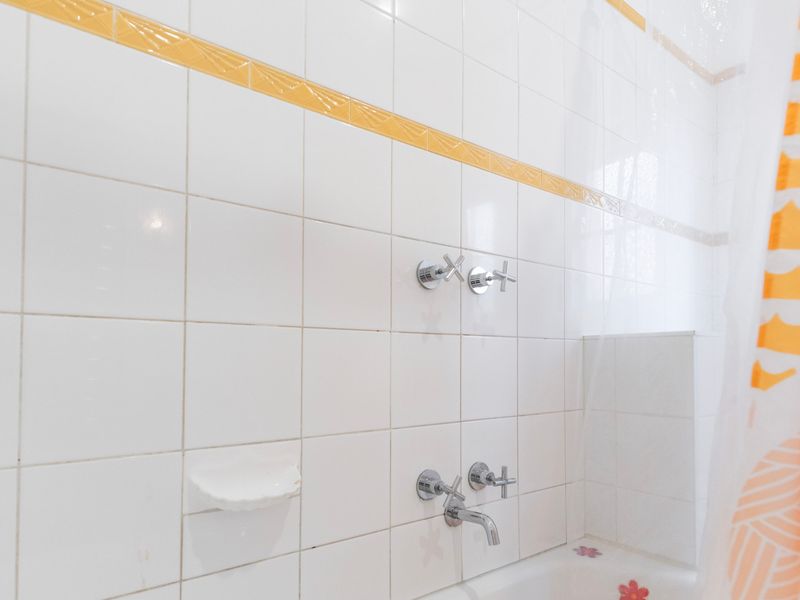Walk in shower with simple, functional design
