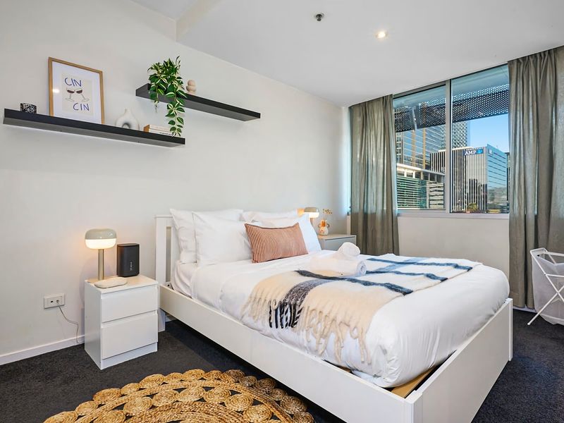 Bedroom with beautiful view of the City