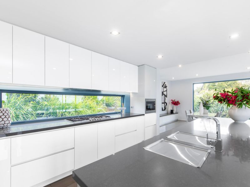 Sleek kitchen with ample counter space for cooking adventures.