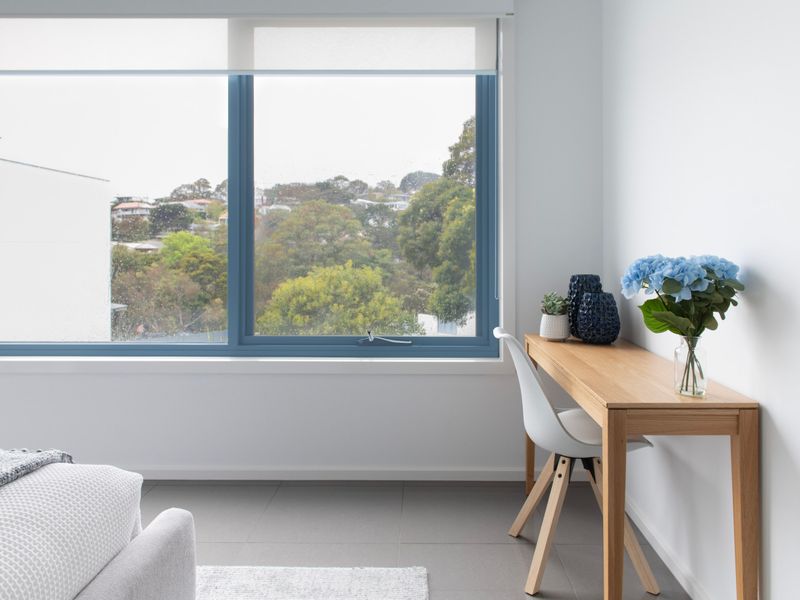 Dedicated workspace overlooking lush greenery