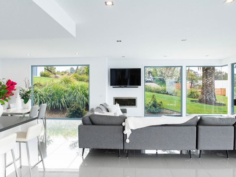 Bright living room with seamless indoor-outdoor flow.