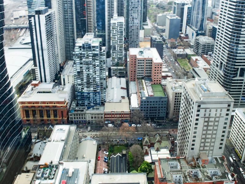 Sweeping city skyline visible from our inviting living room