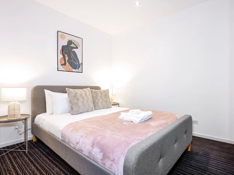 Modern-style bedroom. Perfect for a good sleep