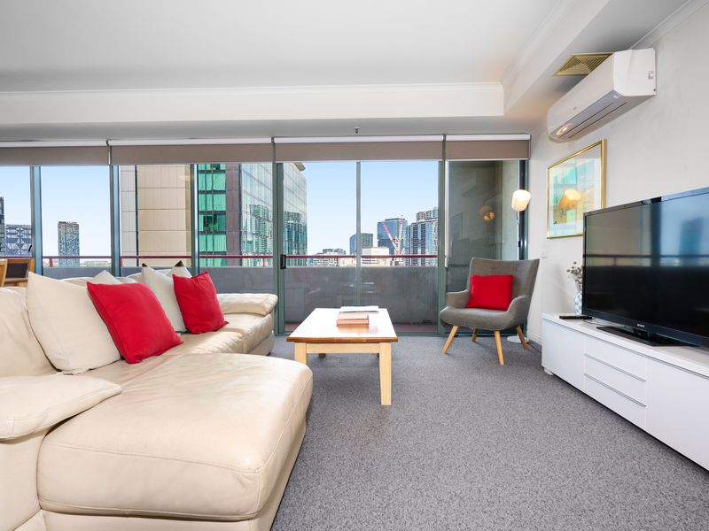 Living room with overlooking view