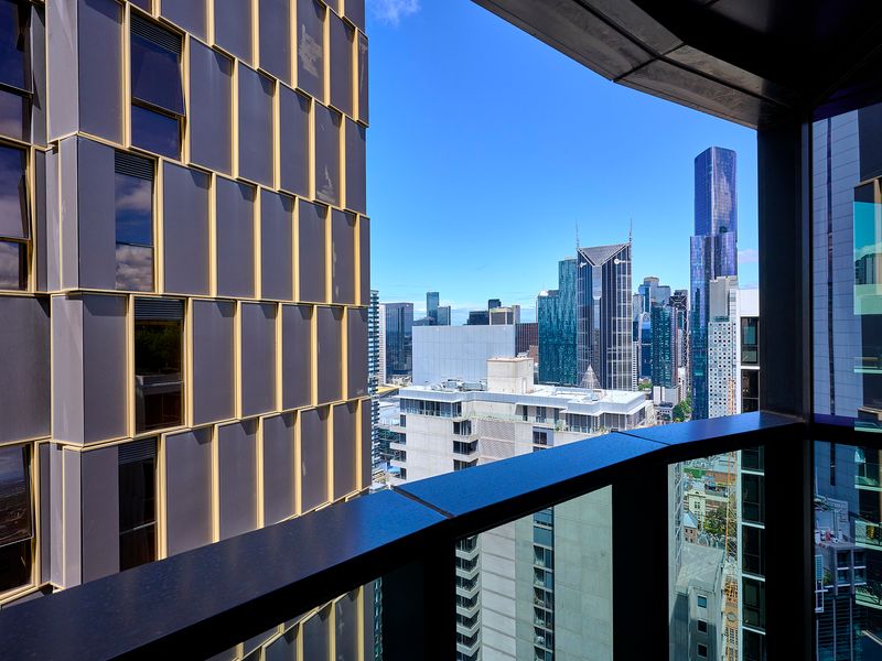 Private balcony with stunning city skyline views