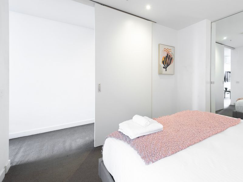 Bedroom with nice art touches - making you feel right at home