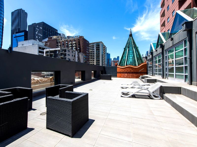 Communal outdoor seating area