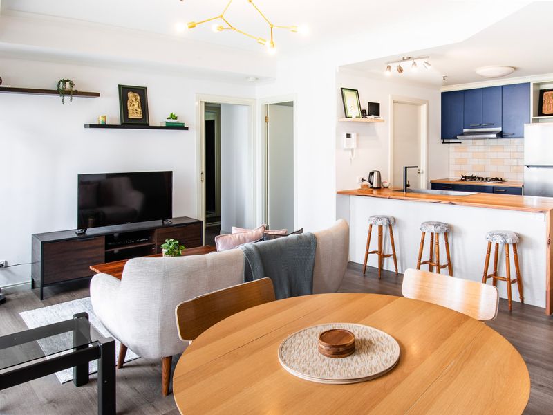 A warm and stylish living room to unwind and feel at home