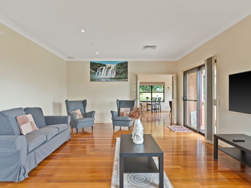 Open living space that flows seamlessly into the dining area.