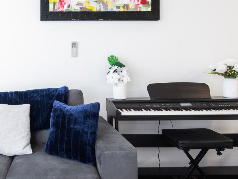 A piano is available for added entertainment, perfect for music lovers or those who enjoy playing in their free time.