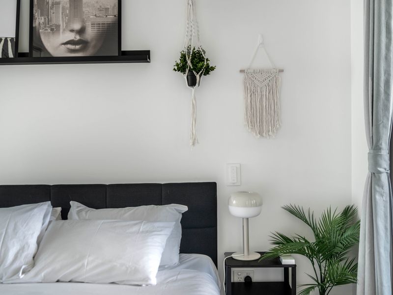 Elegant bedroom with modern decor.