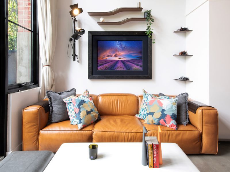 Sink into luxury with this chic and comfortable sofa — ideal for lounging after a day of exploration.