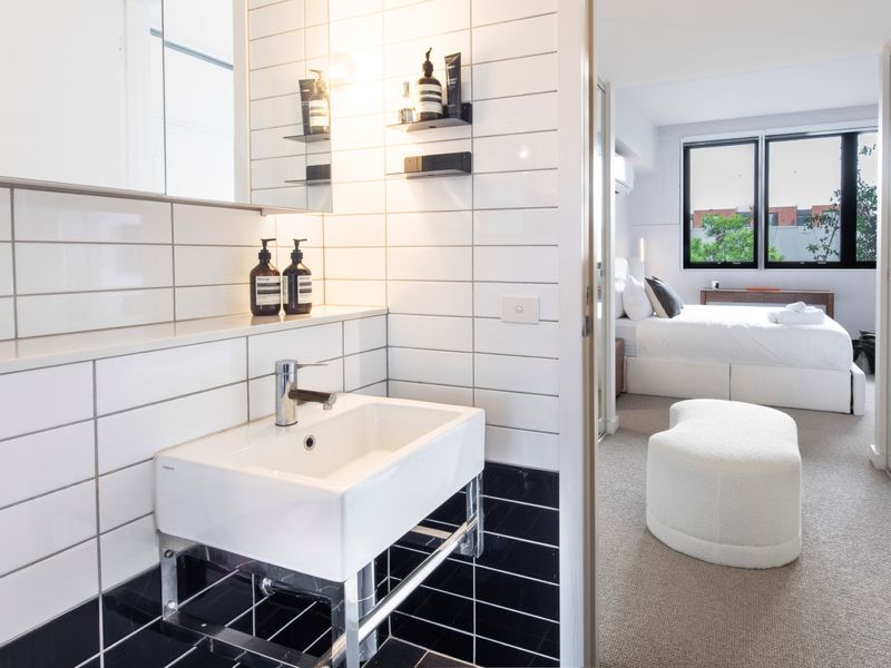 Bright and stylish, the sleek sink area adds a touch of elegance to your bathroom, perfect for a refreshing wash or getting ready for the day.