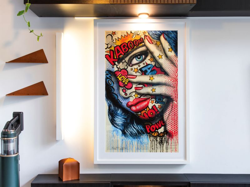 Bring some color and charm to your stay with these one-of-a-kind art pieces that add personality to the room.