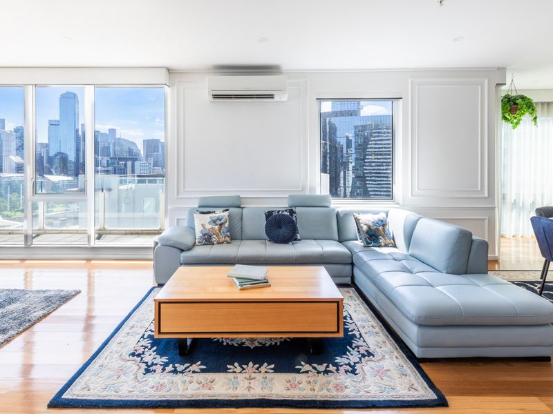 Living Area with a Relaxing City View