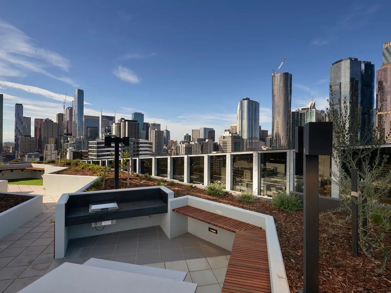 Outdoor lounge BBQ area on the rooftop perfect for relaxing in the sun.