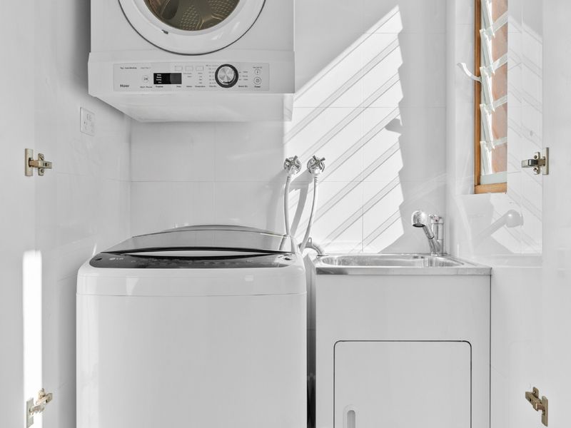 Convenient in-unit laundry with washer and dryer for your convenience.