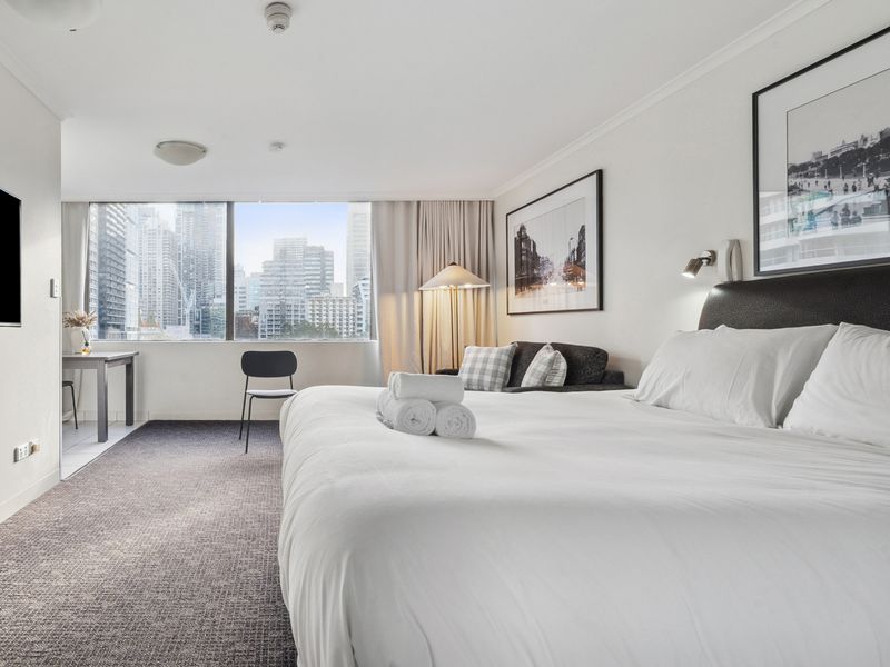 Enjoy stunning city views right from the comfort of your bed.