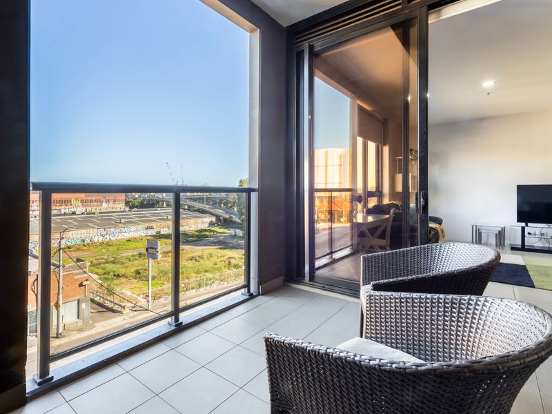 Balcony with outdoor seating furniture