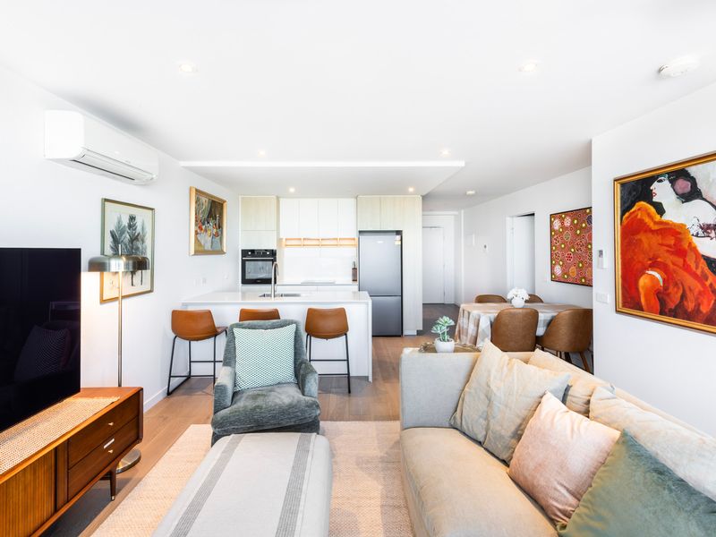 Living area with a TV